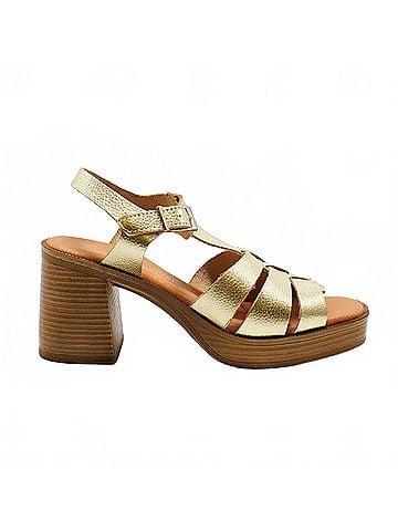 Eric Michael Women's Misha Open Toe Heeled Sandal in Gold (view 1)