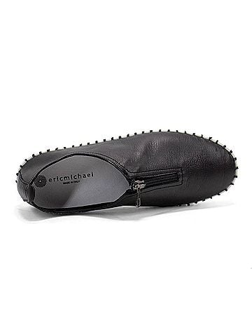 Eric Michael Women's Marlo Slip On Loafer Shoes in Black Lea (view 2)