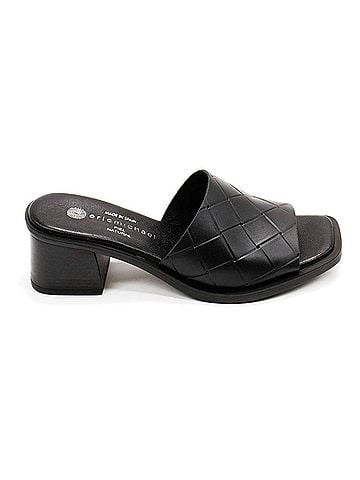 Eric Michael Women's Vicky Slip-On Leather Heels in Black (view 1)