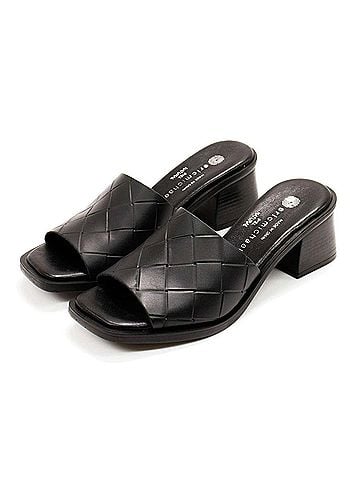 Eric Michael Women's Vicky Slip-On Leather Heels in Black (view 2)
