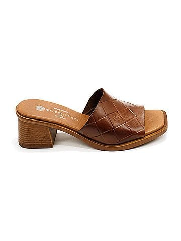 Eric Michael Women's Vicky Slip-On Leather Heels in Tan (view 1)
