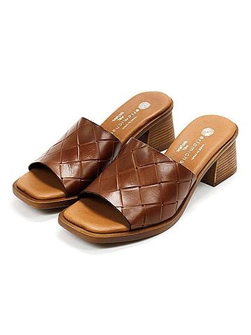 Eric Michael Women's Vicky Slip-On Leather Heels in Tan (view 2)