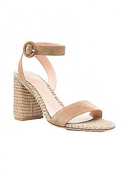 Gianvito Rossi Women's Camoscio Marbella Heeled Sandals in Camel/Natural (view 1)