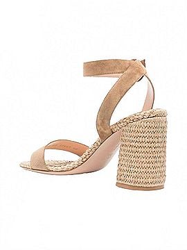 Gianvito Rossi Women's Camoscio Marbella Heeled Sandals in Camel/Natural (view 2)