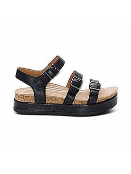 Aetrex Women's Aria Sandal in Black (view 1)
