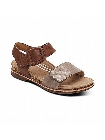 Aetrex Women's Claire Sandal in Taupe Multi (view 1)