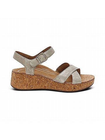 Aetrex Women's Flora Sandal in Champagne (view 1)