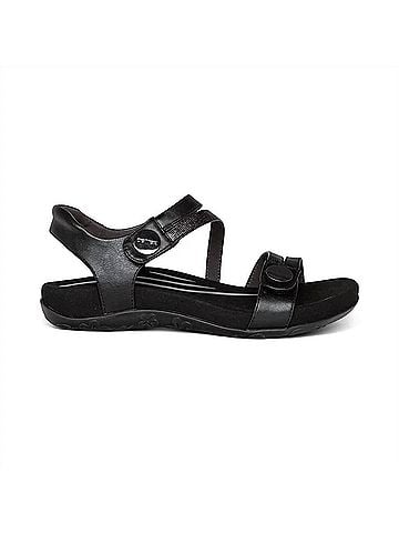 Aetrex Women's Jess Sandal in Black (view 1)