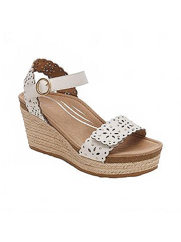 Aetrex Women's Sydney Sandal in Ivory Cutout (view 1)