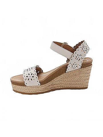 Aetrex Women's Sydney Sandal in Ivory Cutout (view 2)