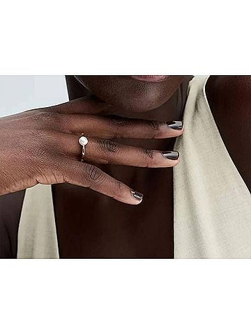 Pandora Treated Freshwater Cultured Pearl Ring in Gold (view 2)