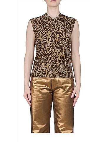 6397 Women's Double-V Vest Leopard in Leopard (view 2)