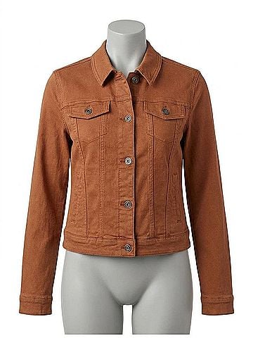 Tribal Women's Stretch Color Denim Jacket in Mocha (view 1)