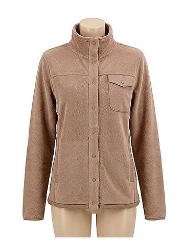 Grace & Lace Luxe Teddy Fleece Jacket in Cappuccino (view 1)