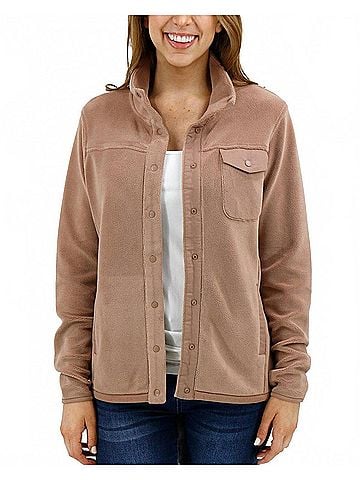 Grace & Lace Luxe Teddy Fleece Jacket in Cappuccino (view 2)
