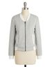 Drew Solid Gray Bari Zip Front Bomber Jacket in Heather Grey Size S - photo 1