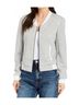 Drew Solid Gray Bari Zip Front Bomber Jacket in Heather Grey Size S - photo 2