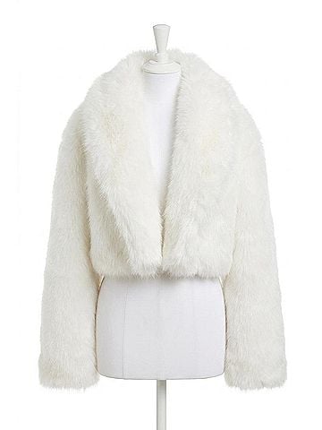 AFRM Stephanie Fur Jacket in White (view 1)