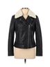Michael Kors Solid Black Shearling Collar Leather Jacket in Black Size XS - photo 1