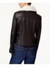 Michael Kors Solid Black Shearling Collar Leather Jacket in Black Size XS - photo 3