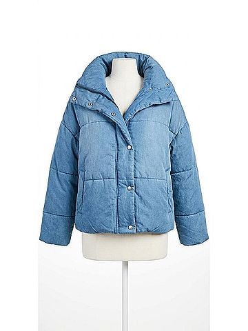 Electric & Rose Puffer Jacket in Vintage Denim (view 1)