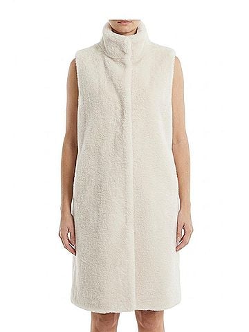 Dolce Cabo Faux Fur Long Vest in Creme (view 1)
