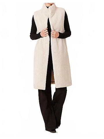 Dolce Cabo Faux Fur Long Vest in Creme (view 2)