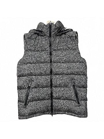 Herno Women's Textured Hooded Vest in Black/White (view 1)