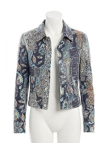 Adore Persian Paisley Bolero Jacket in Navy (view 1)