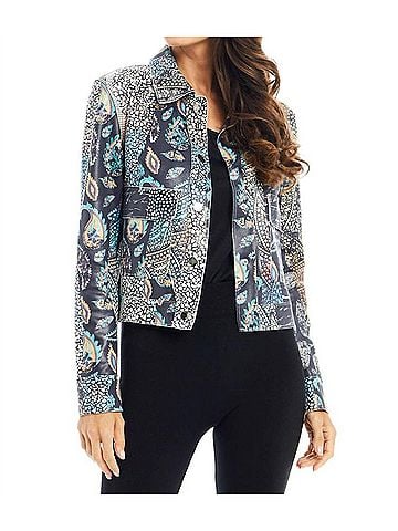 Adore Persian Paisley Bolero Jacket in Navy (view 2)