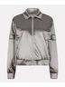 ESQUALO Solid Gray Metallic Bomber Jacket in Silver Size 16 - photo 3