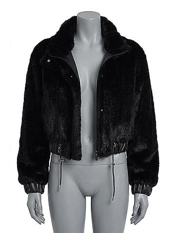 Love Token Jossie Faux Fur Jacket in Black (view 1)
