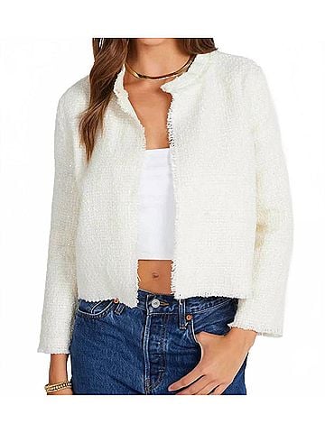 Bishop + Young Jordan Tweed Jacket in Ivory (view 2)