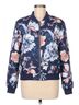 White Mark Floral Blue Floral Bomber Jacket - Plus Size in Navy Size XL - photo 1
