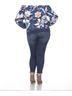 White Mark Floral Blue Floral Bomber Jacket - Plus Size in Navy Size XL - photo 4