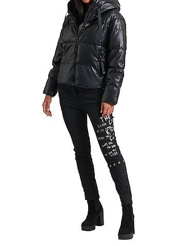 Carre Noir Vegan Jacket in Black (view 2)