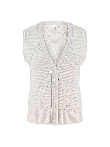 Autumn Cashmere Diamond Stitch Vest in Mojave (view 1)