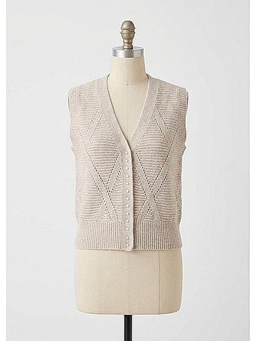 Autumn Cashmere Diamond Stitch Vest in Mojave (view 2)