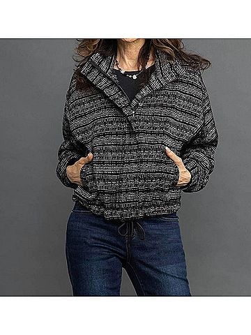 Tribal Yarn Dye Jacket in Hot Black (view 2)