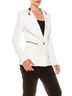 Peter Nygard Solid White Long Sleeve Button Front Blazer in White Size 10 - photo 3