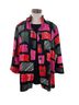 MULTIPLES Pink 3/4 Sleeve Button Front Print Jacket in Fuschia/Black Size M - photo 1