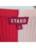 STAUD Color Block Red Pink Sweater Vest Size S - photo 3