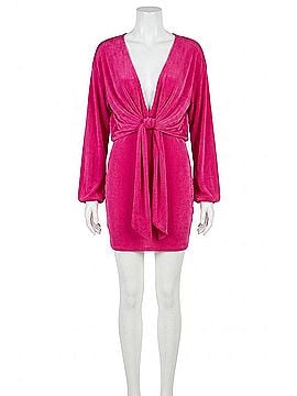 Blue Blush Wrap Mini Dress in Magenta (view 1)