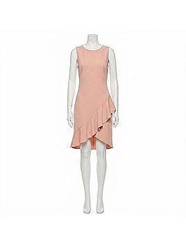 Bebe Blush Crepe Ruffle Hem Short Mini Dress in Blush (view 1)