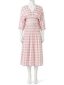 Nicholas Smocked Panel Dress in Pink (view 1)
