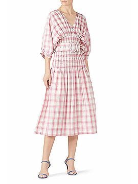 Nicholas Smocked Panel Dress in Pink (view 2)
