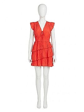 Lucy Paris Alice Asymmetrical Dress in Red Orange (view 1)
