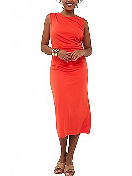 ESQUALO Scoop Neck Dress in Orange (view 2)