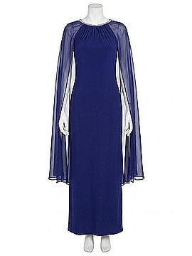R&M Richards Rhinestone Neck Long Evening Dress in Electric Blue (view 1)