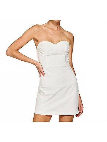 Line & Dot Fable Mini Dress in White (view 2)